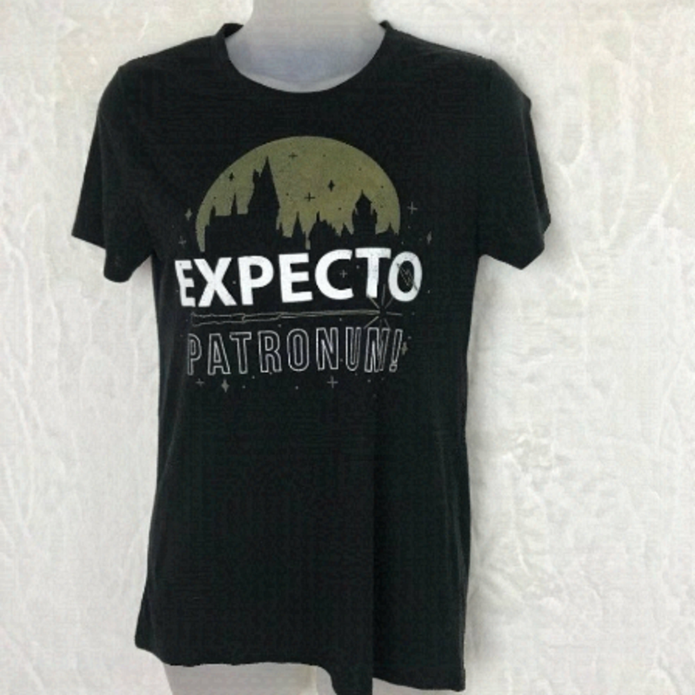 Harry  Potter Expecto Patronum Black T-shirt Size S